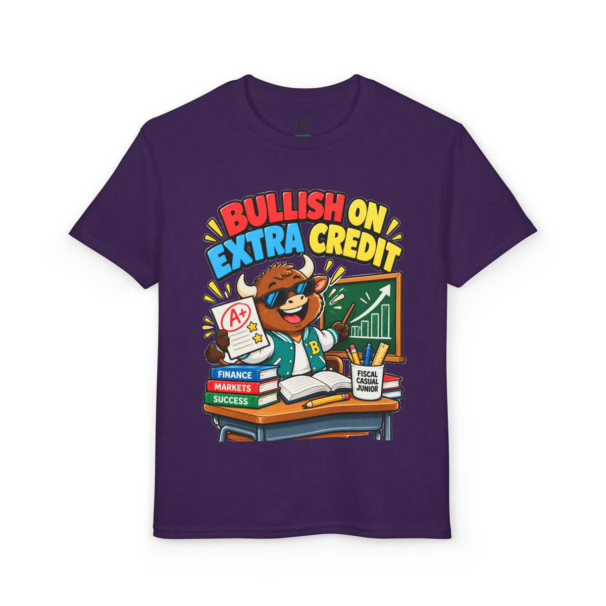 BULLISH ON EXTRA CREDIT. Youth Tee | Funny Finance Kids Clothing