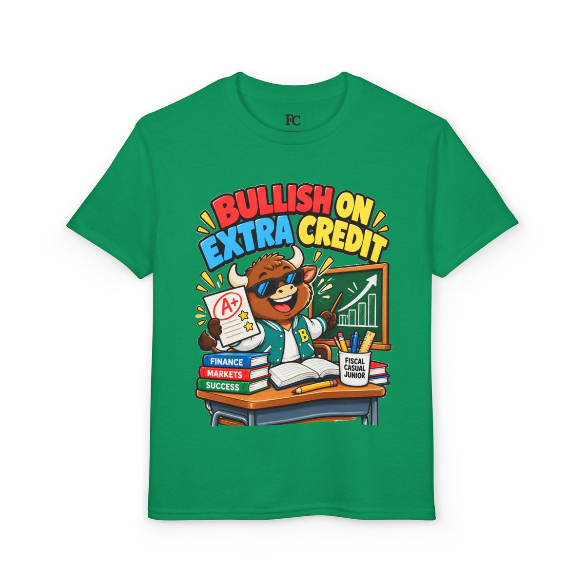 BULLISH ON EXTRA CREDIT. Youth Tee | Funny Finance Kids Clothing