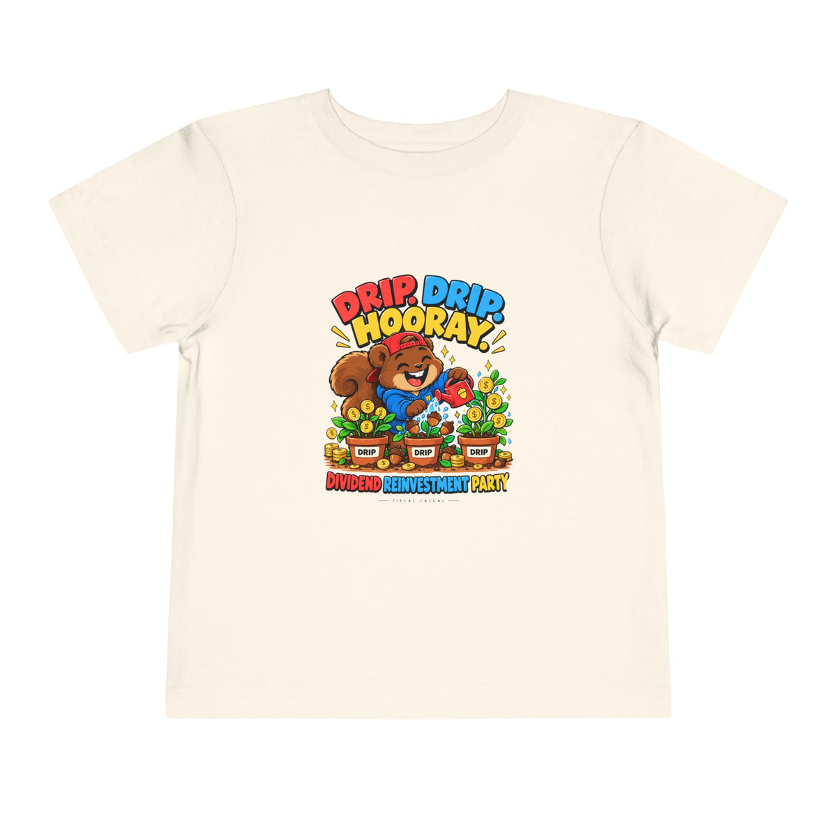 SQUIRREL DIVIDEND PARTY. Toddler Tee | Funny Finance Kids Clothing