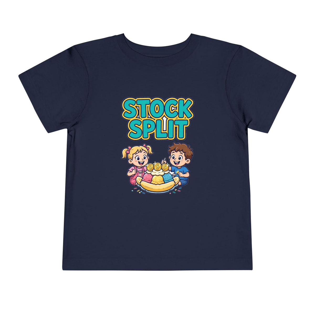 STOCK SPLIT. Girls' Toddler Tee | Funny Finance Kids Clothing