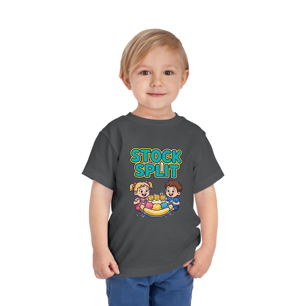 STOCK SPLIT. Girls' Toddler Tee | Funny Finance Kids Clothing