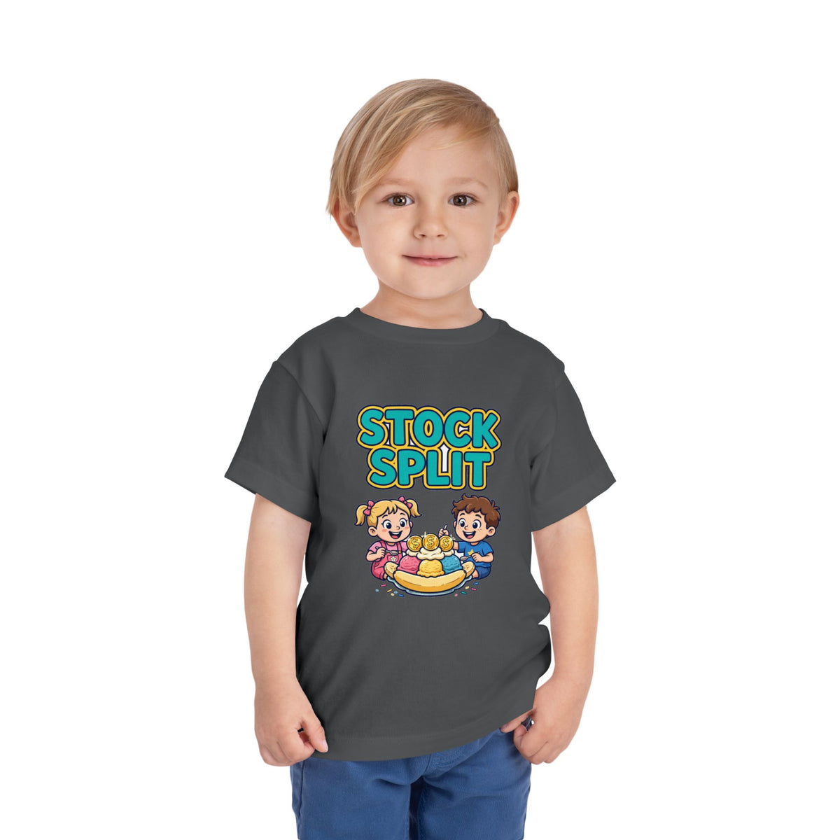 STOCK SPLIT. Girls' Toddler Tee | Funny Finance Kids Clothing