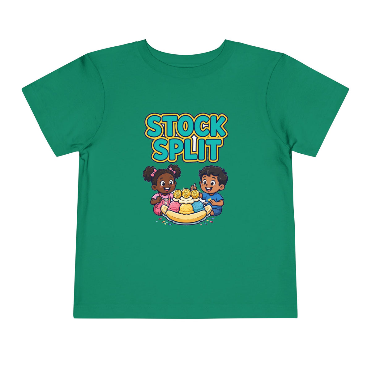 STOCK SPLIT. Girls' Toddler Tee | Funny Finance Kids Clothing