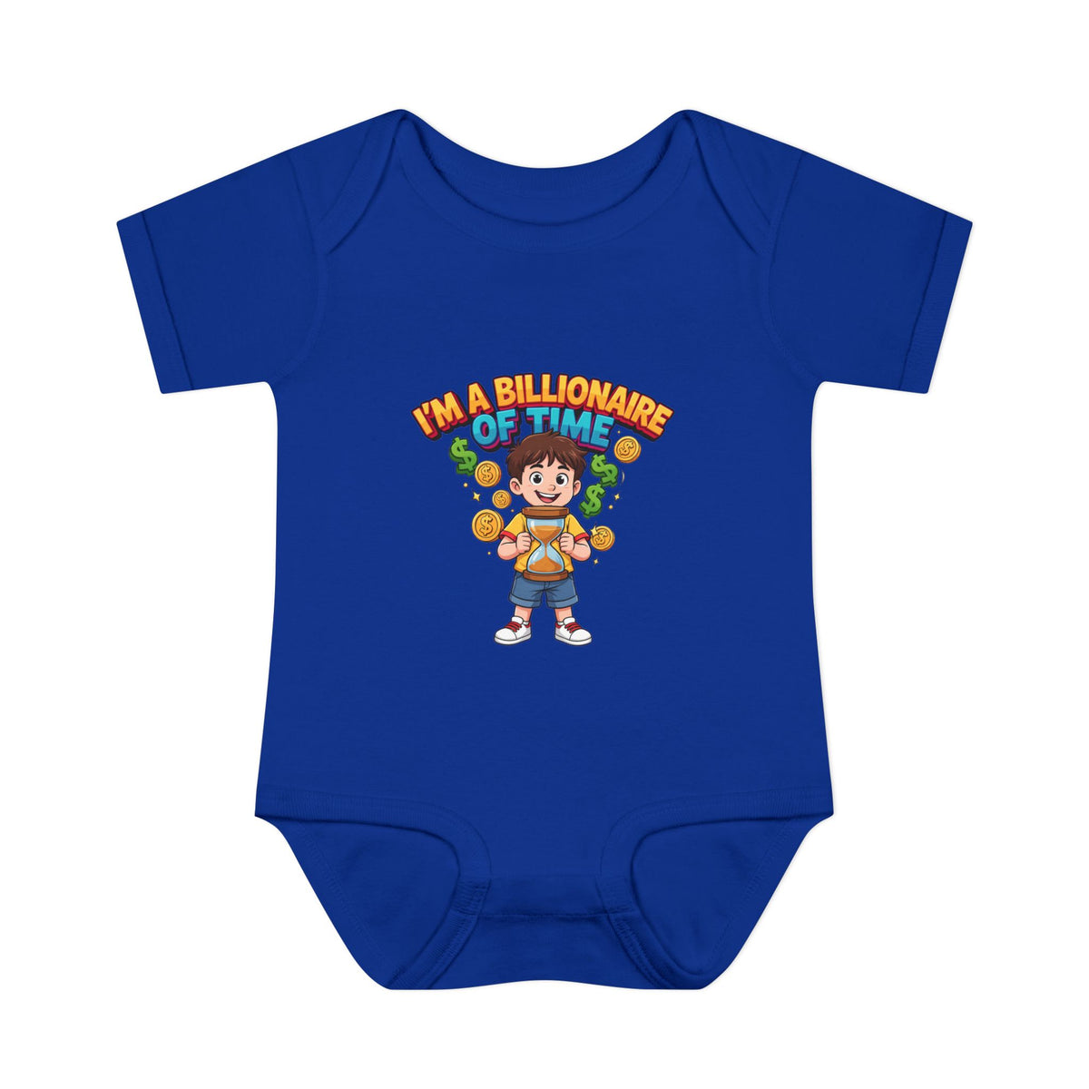 I'M A BILLIONAIRE OF TIME. Boys' Baby Bodysuit | Funny Finance Kids Clothing