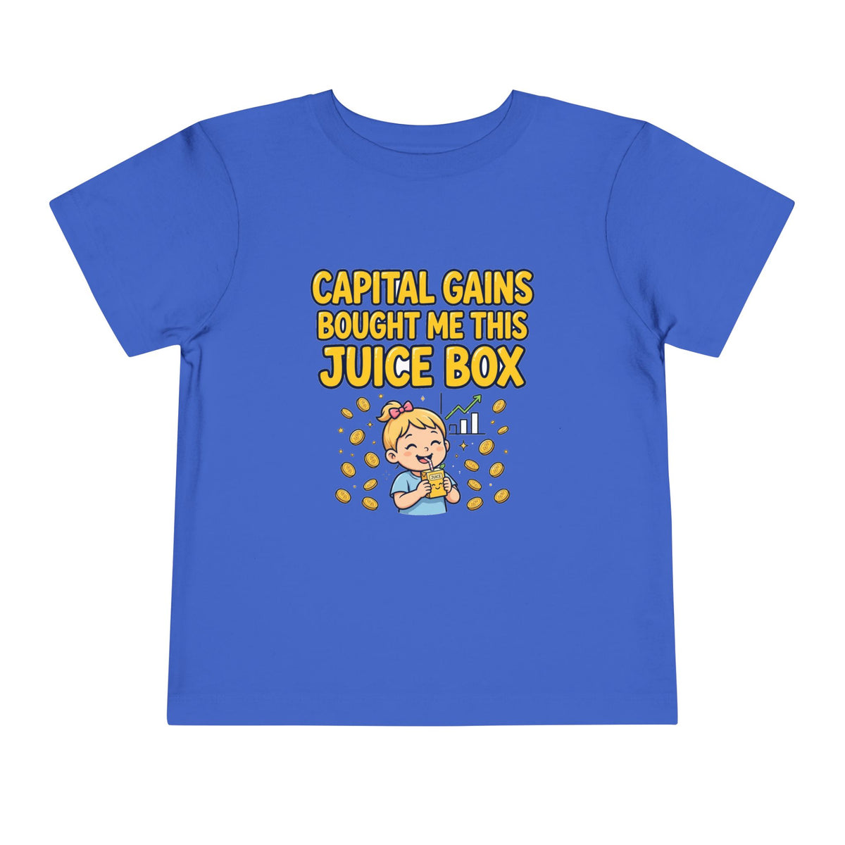 CAPITAL GAINS BOUGHT ME THIS JUICE BOX. Toddler Tee | Funny Finance Kids Clothing. Toddler Tee | Funny Finance Kids Clothing