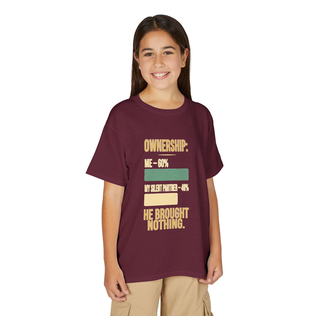 OWNERSHIP: HE BROUGHT NOTHING. Youth Tee | Funny Finance Kids Shirt