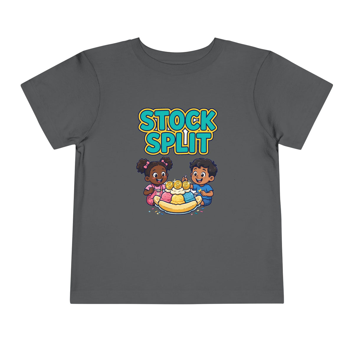 STOCK SPLIT. Girls' Toddler Tee | Funny Finance Kids Clothing