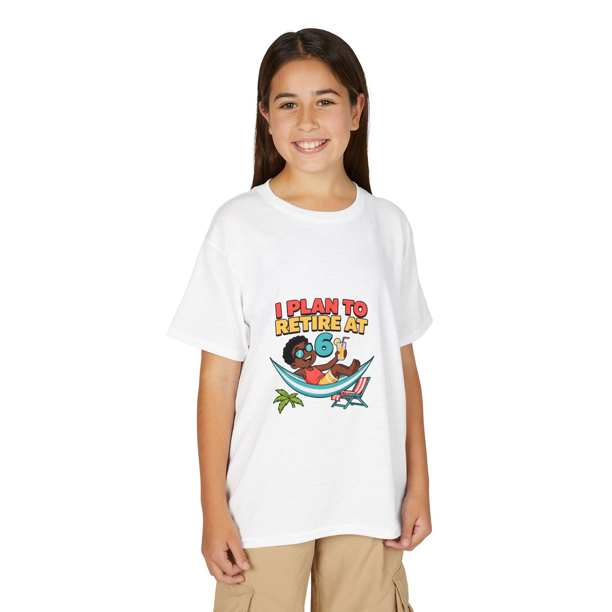 I PLAN TO RETIRE AT 6. Boys' Youth Tee | Funny Finance Kids Clothing