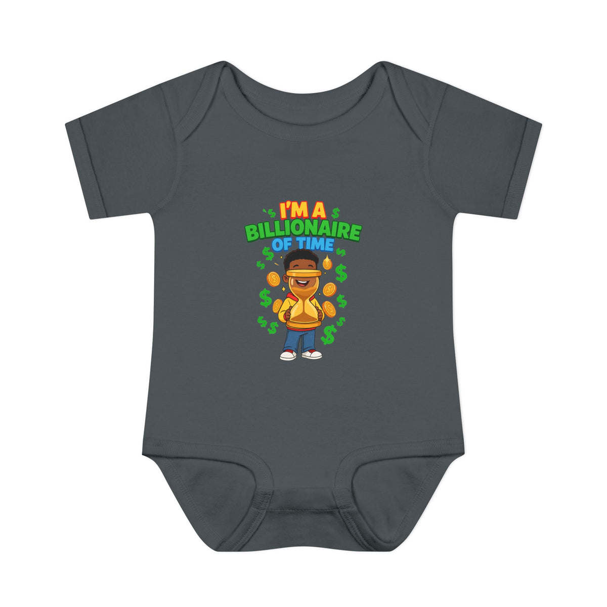 I'M A BILLIONAIRE OF TIME. Girls' Baby Bodysuit | Funny Finance Kids Clothing