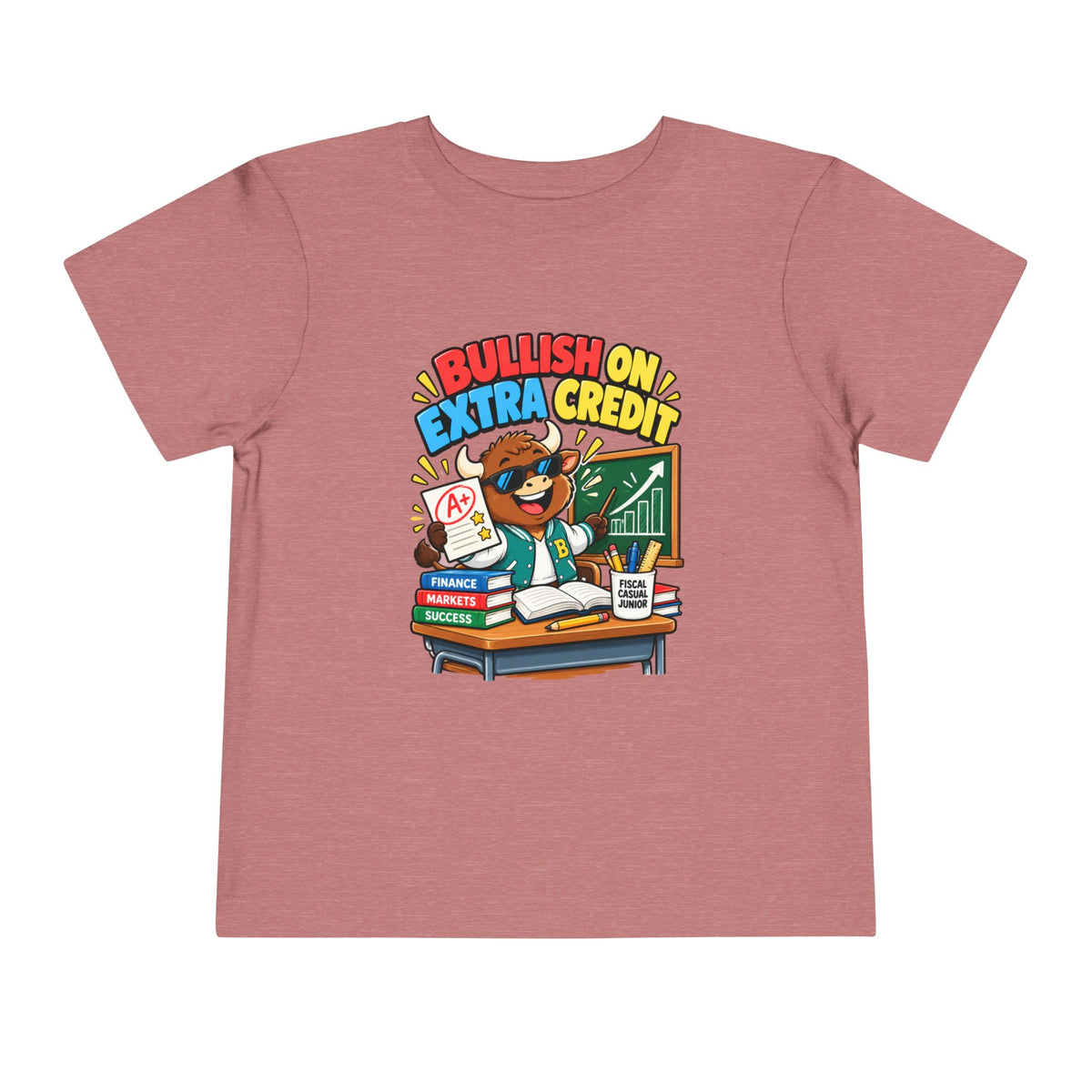 BULLISH ON EXTRA CREDIT. Toddler Tee | Funny Finance Kids Clothing