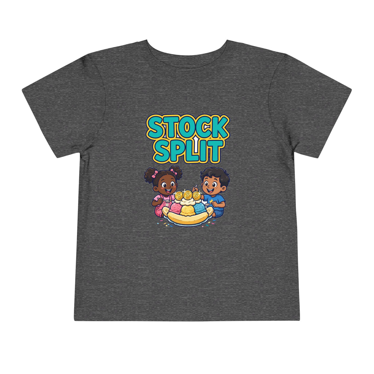 STOCK SPLIT. Girls' Toddler Tee | Funny Finance Kids Clothing