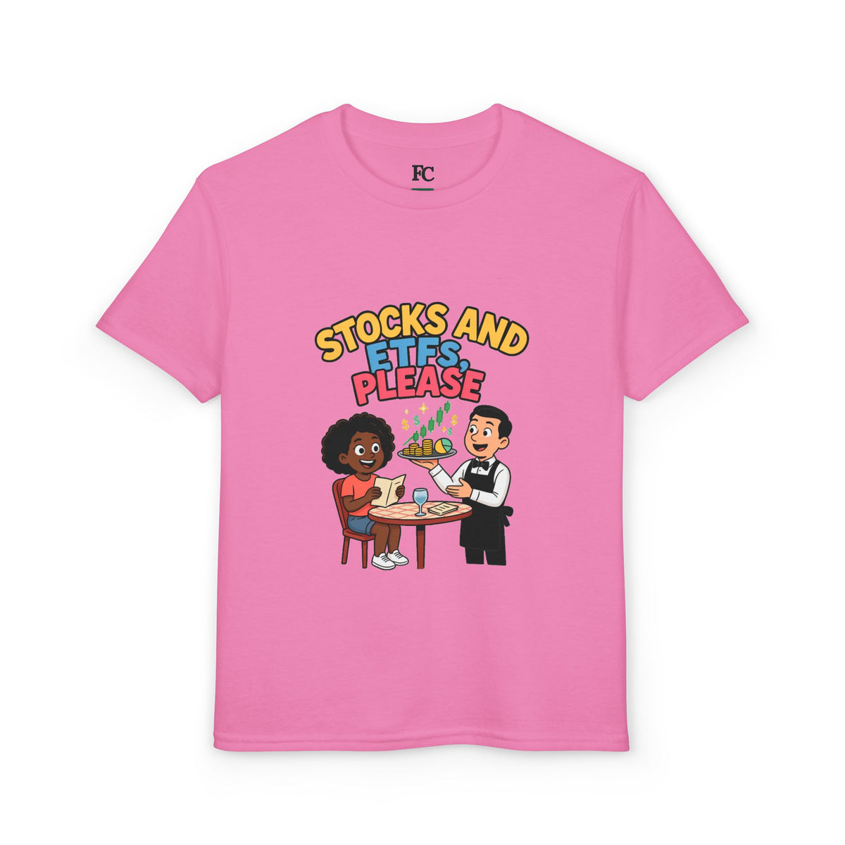 STOCKS AND ETFS, PLEASE. Girls' Youth Tee | Funny Finance Kids Clothing