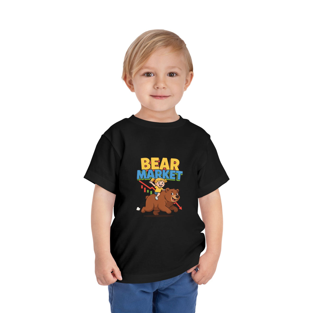 BEAR MARKET. Girls' Toddler Tee | Funny Finance Kids Clothing