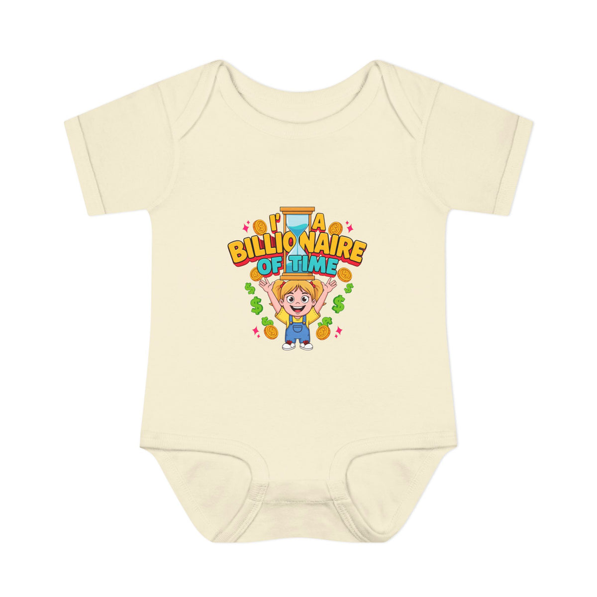I'M A BILLIONAIRE OF TIME. Girls' Baby Bodysuit | Funny Finance Kids Clothing