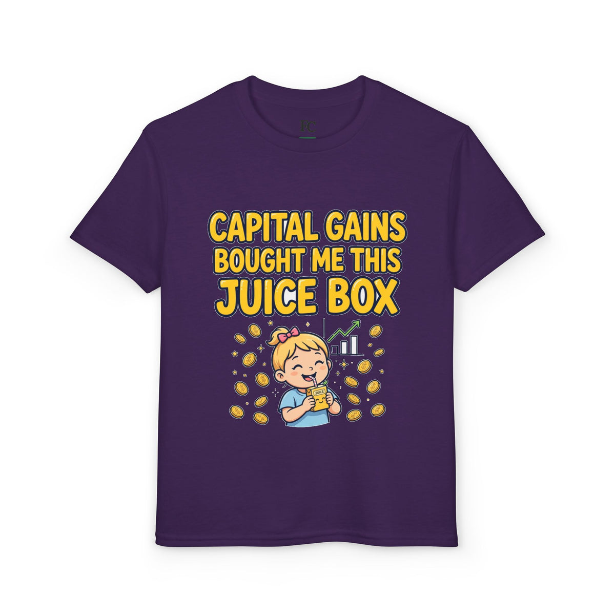 CAPITAL GAINS BOUGHT ME THIS JUICE BOX. Girls' Youth Tee | Funny Finance Kids Clothing
