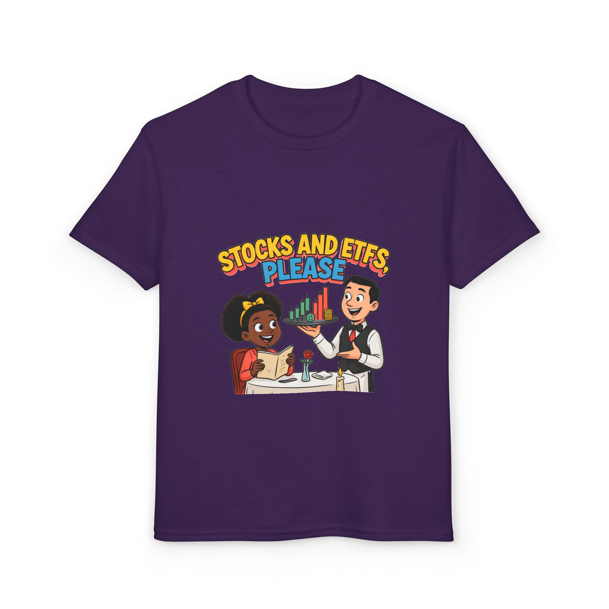 STOCKS AND ETFS, PLEASE. Girls' Youth Tee | Funny Finance Kids Clothing