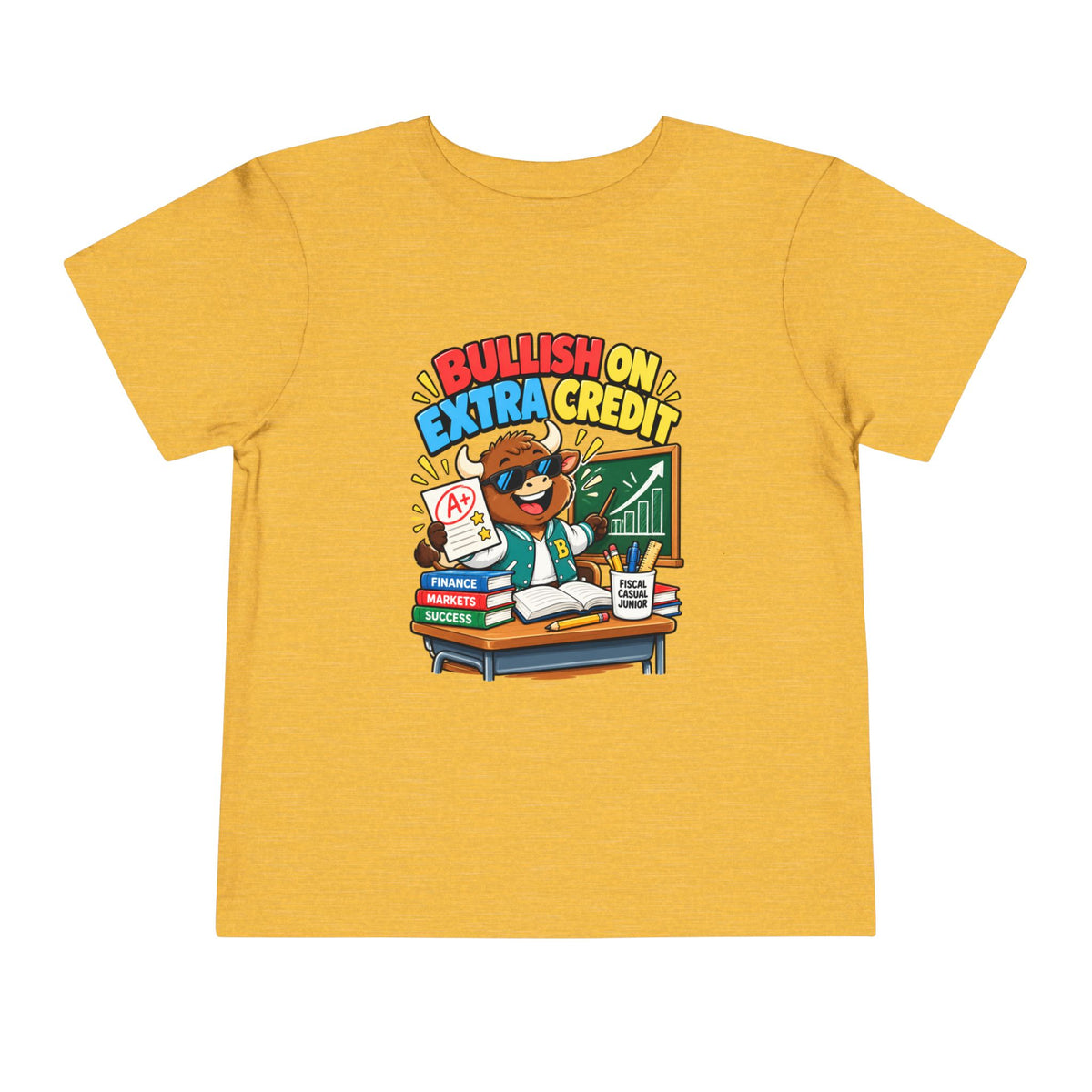 BULLISH ON EXTRA CREDIT. Toddler Tee | Funny Finance Kids Clothing