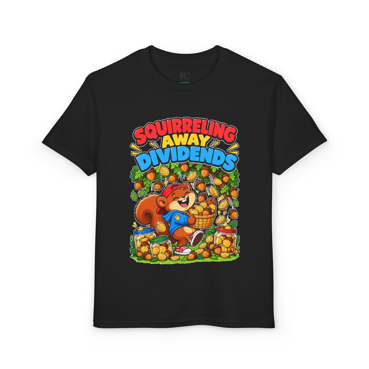 SQUIRRELING AWAY DIVIDENDS. Youth Tee | Funny Finance Kids Clothing
