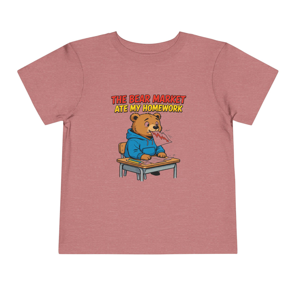 THE BEAR MARKET ATE MY HOMEWORK. Toddler Tee | Funny Finance Kids Clothing