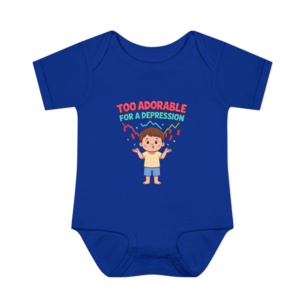 TOO ADORABLE FOR A DEPRESSION. Girls' Baby Bodysuit | Funny Finance Kids Clothing