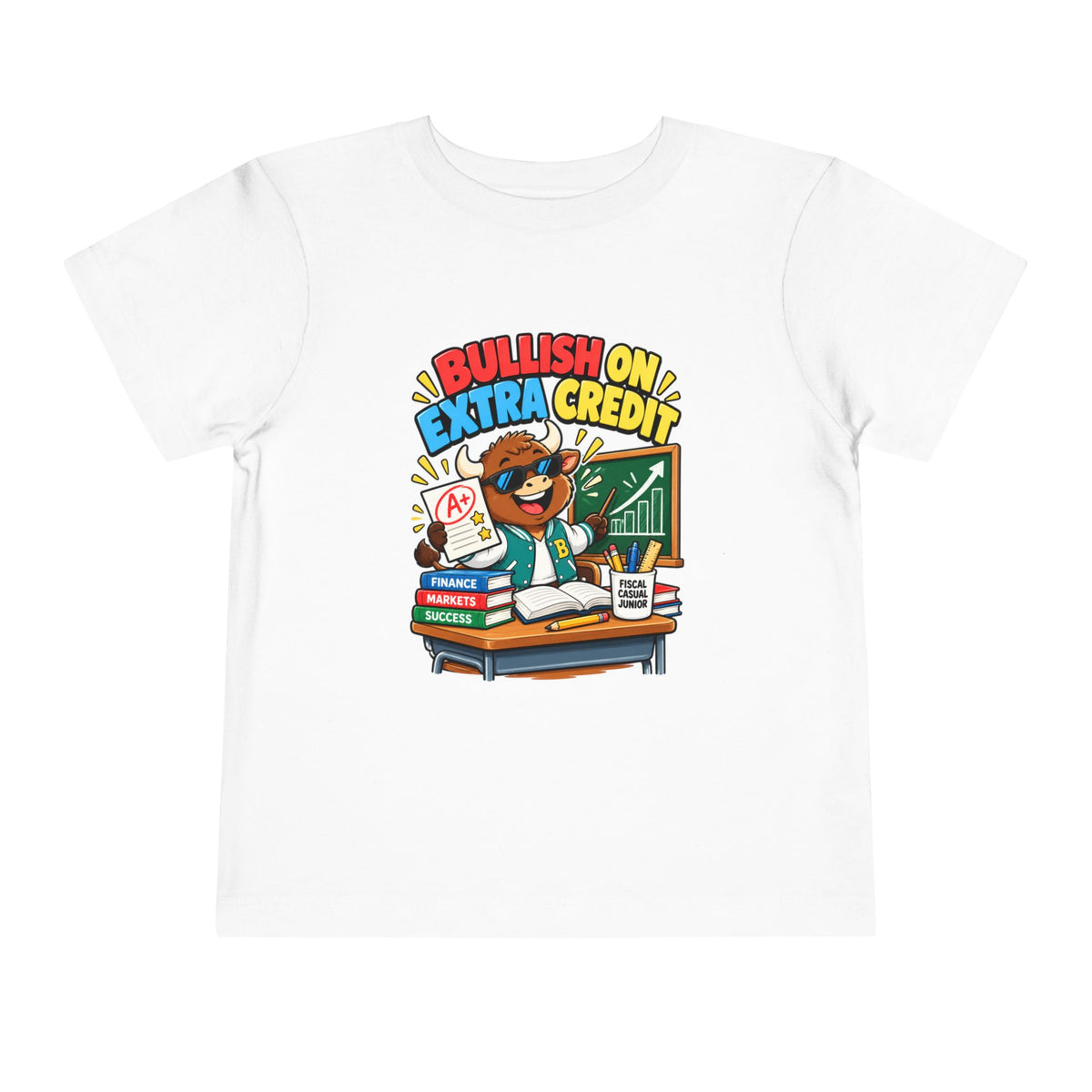 BULLISH ON EXTRA CREDIT. Toddler Tee | Funny Finance Kids Clothing