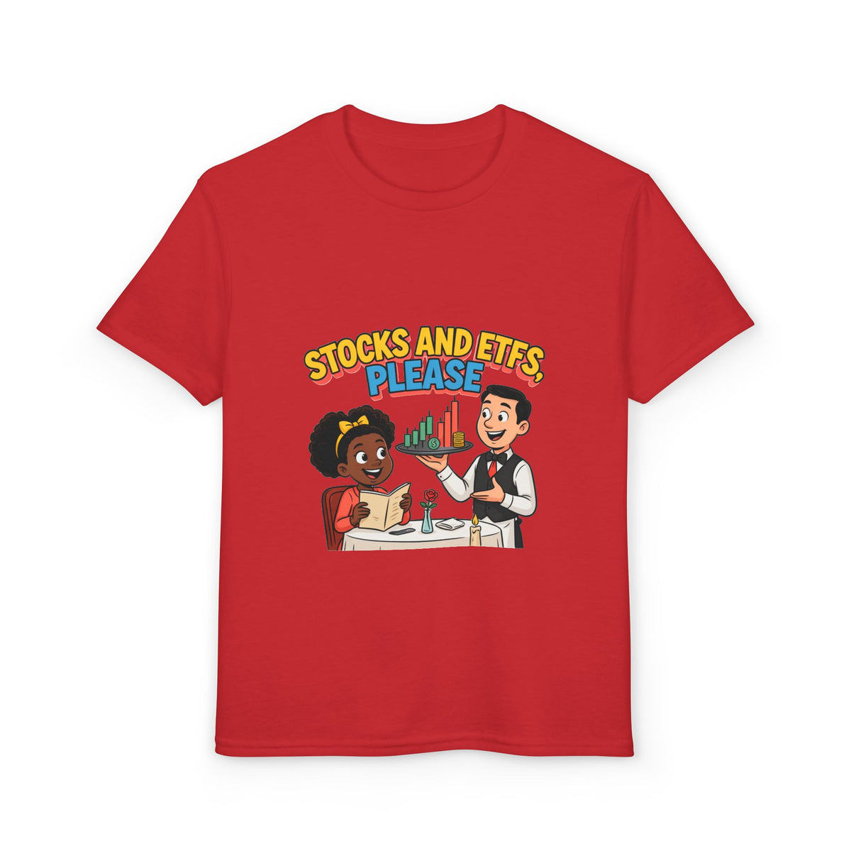 STOCKS AND ETFS, PLEASE. Girls' Youth Tee | Funny Finance Kids Clothing