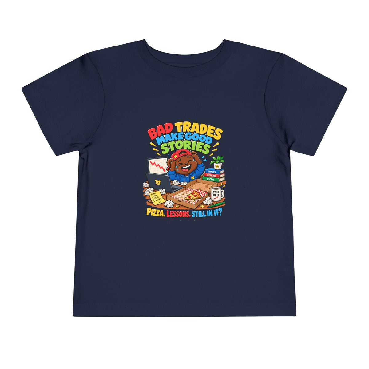 BEAR BAD TRADES. Toddler Tee | Funny Finance Kids Clothing