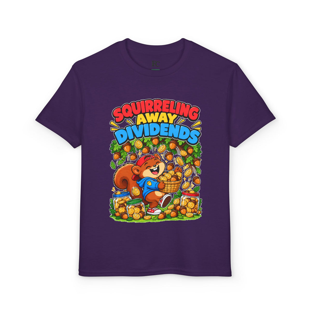 SQUIRRELING AWAY DIVIDENDS. Youth Tee | Funny Finance Kids Clothing