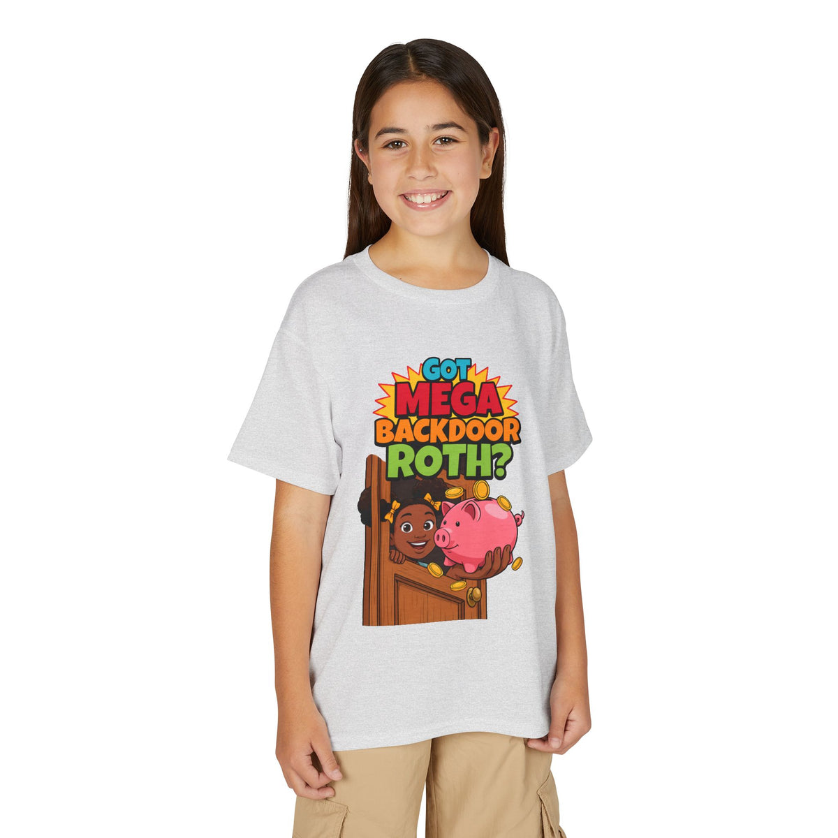GOT MEGA BACKDOOR ROTH?. Girls' Youth Tee | Funny Finance Kids Clothing