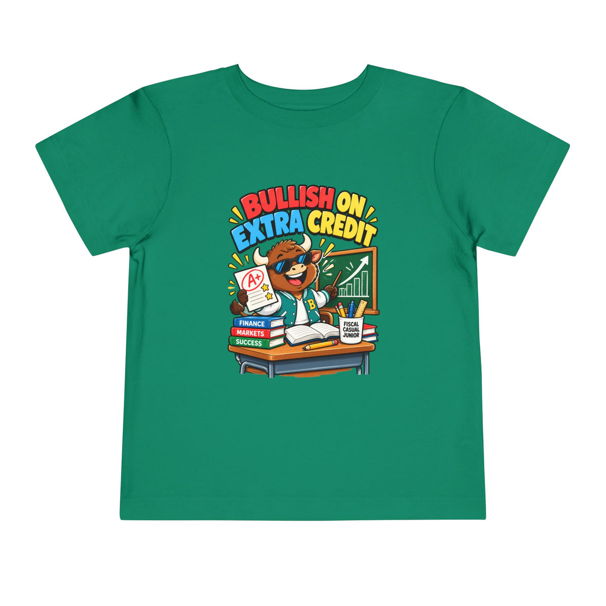 BULLISH ON EXTRA CREDIT. Toddler Tee | Funny Finance Kids Clothing