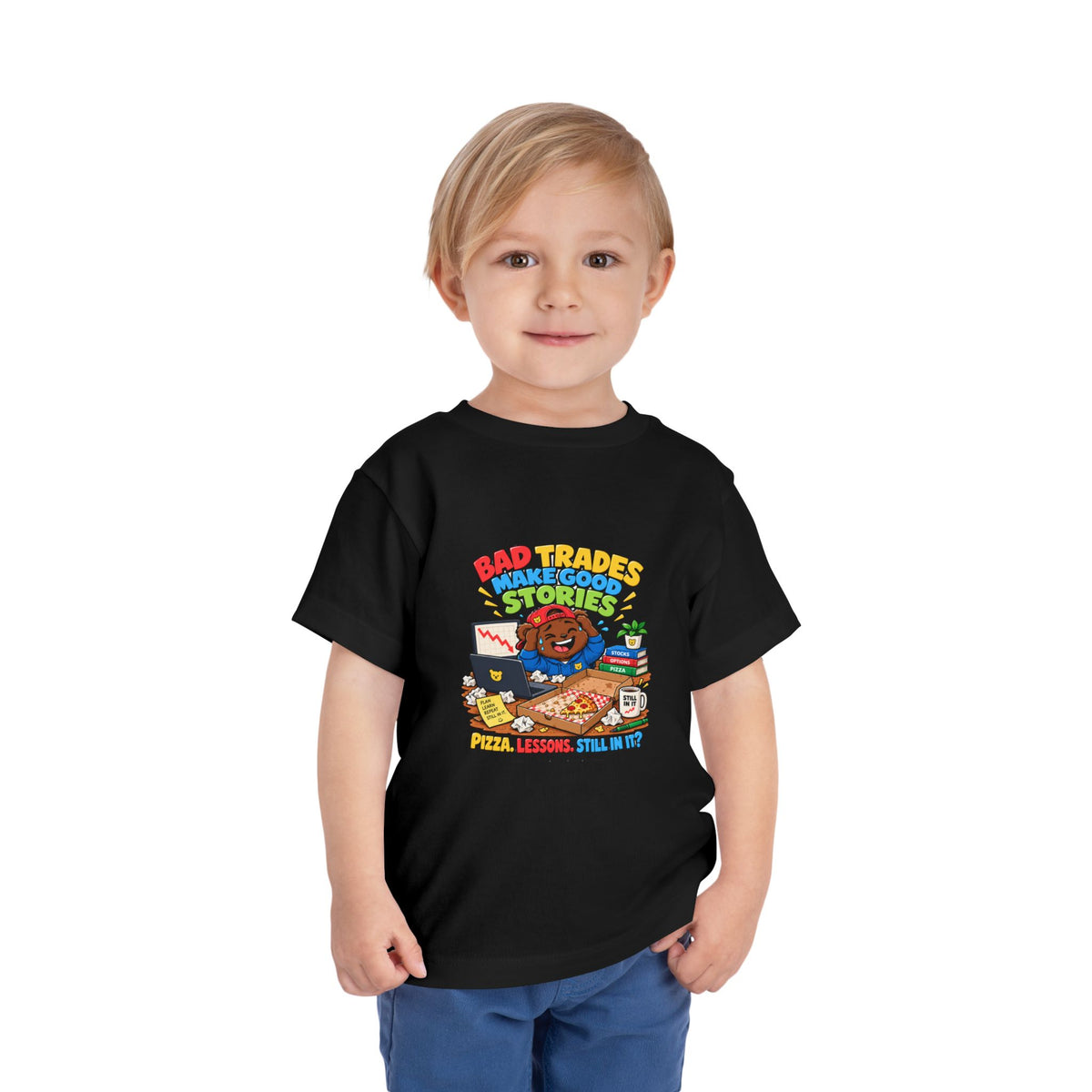BEAR BAD TRADES. Toddler Tee | Funny Finance Kids Clothing