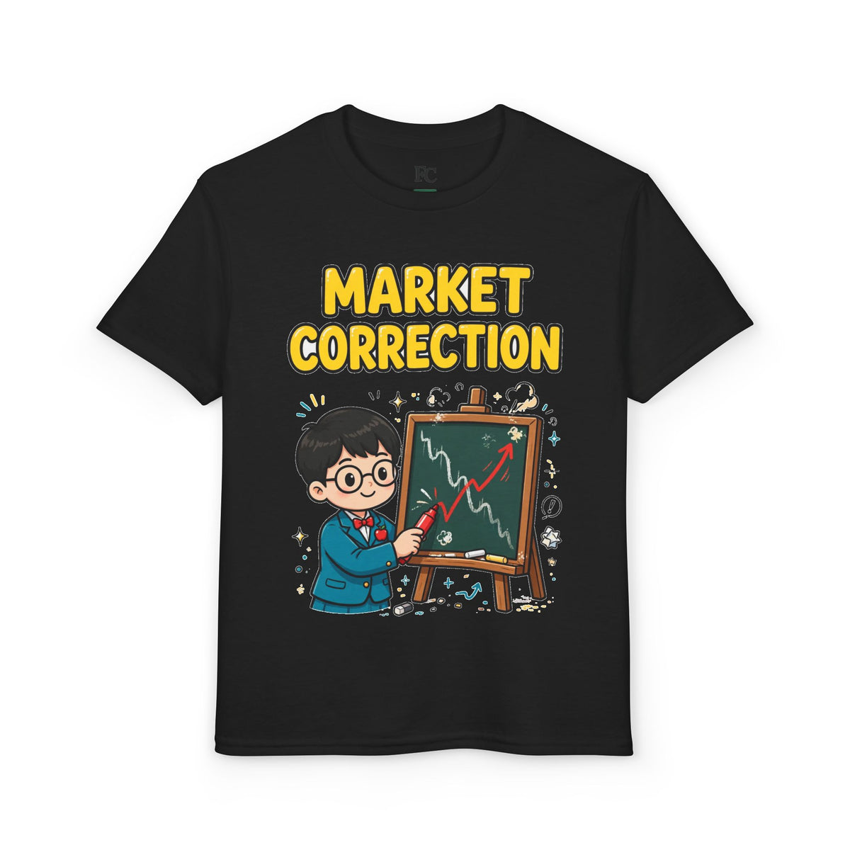 MARKET CORRECTION. Boys' Youth Tee | Funny Finance Kids Clothing