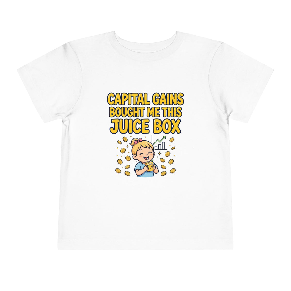 CAPITAL GAINS BOUGHT ME THIS JUICE BOX. Toddler Tee | Funny Finance Kids Clothing. Toddler Tee | Funny Finance Kids Clothing