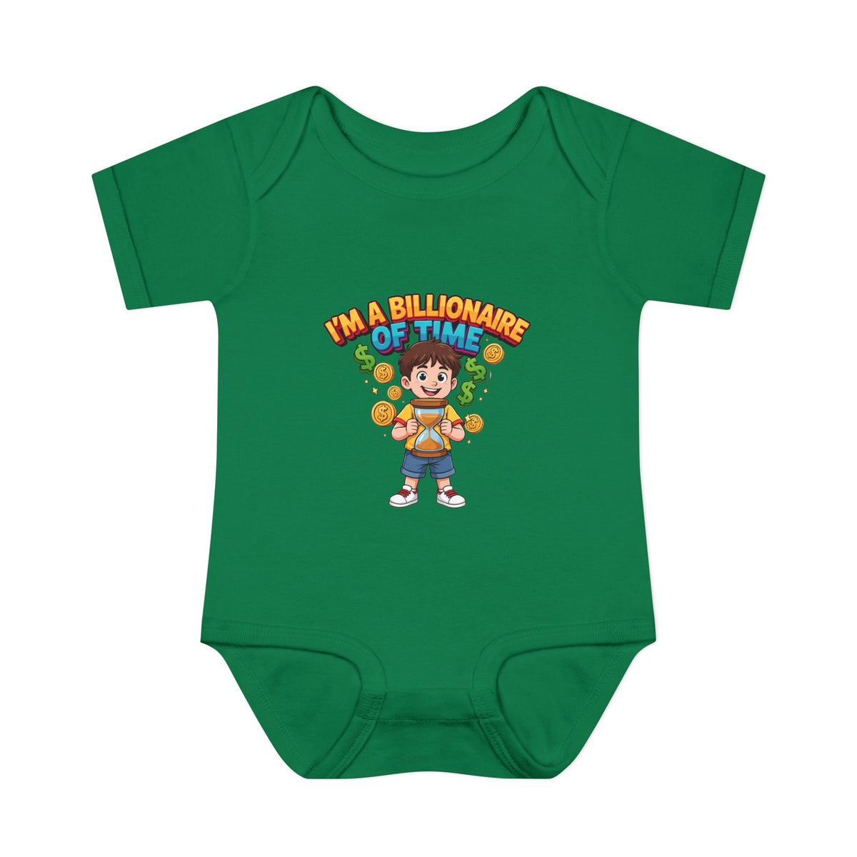 I'M A BILLIONAIRE OF TIME. Boys' Baby Bodysuit | Funny Finance Kids Clothing