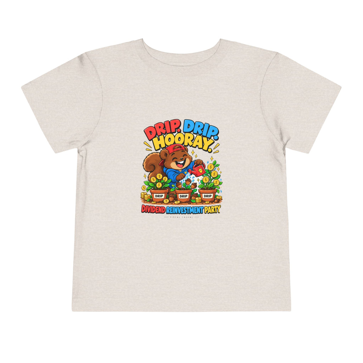 SQUIRREL DIVIDEND PARTY. Toddler Tee | Funny Finance Kids Clothing