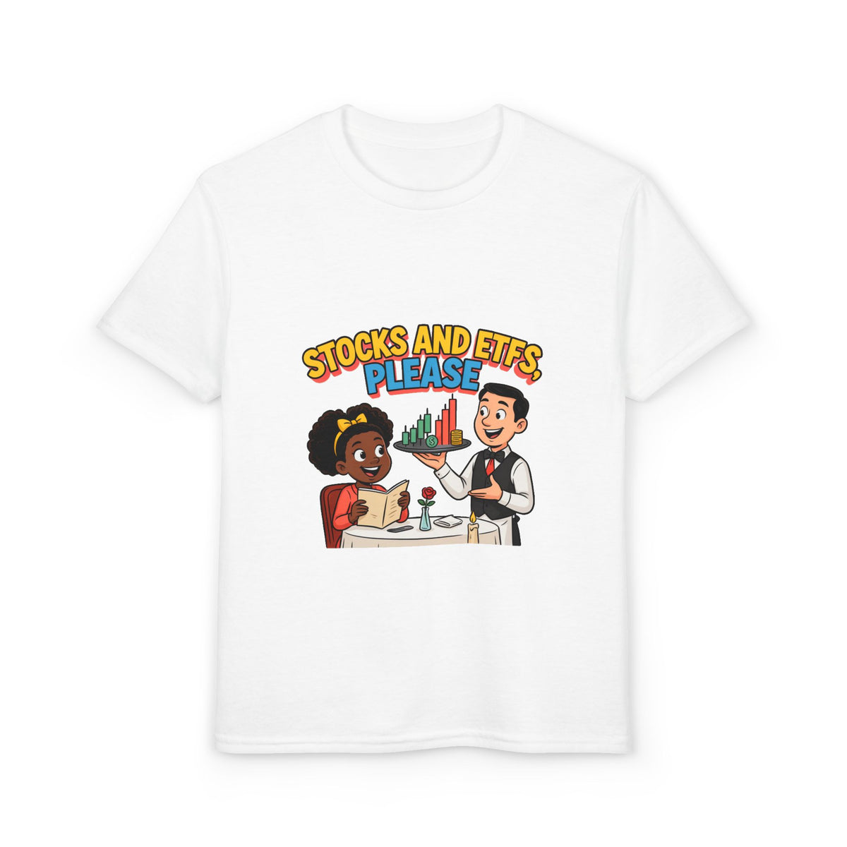 STOCKS AND ETFS, PLEASE. Girls' Youth Tee | Funny Finance Kids Clothing
