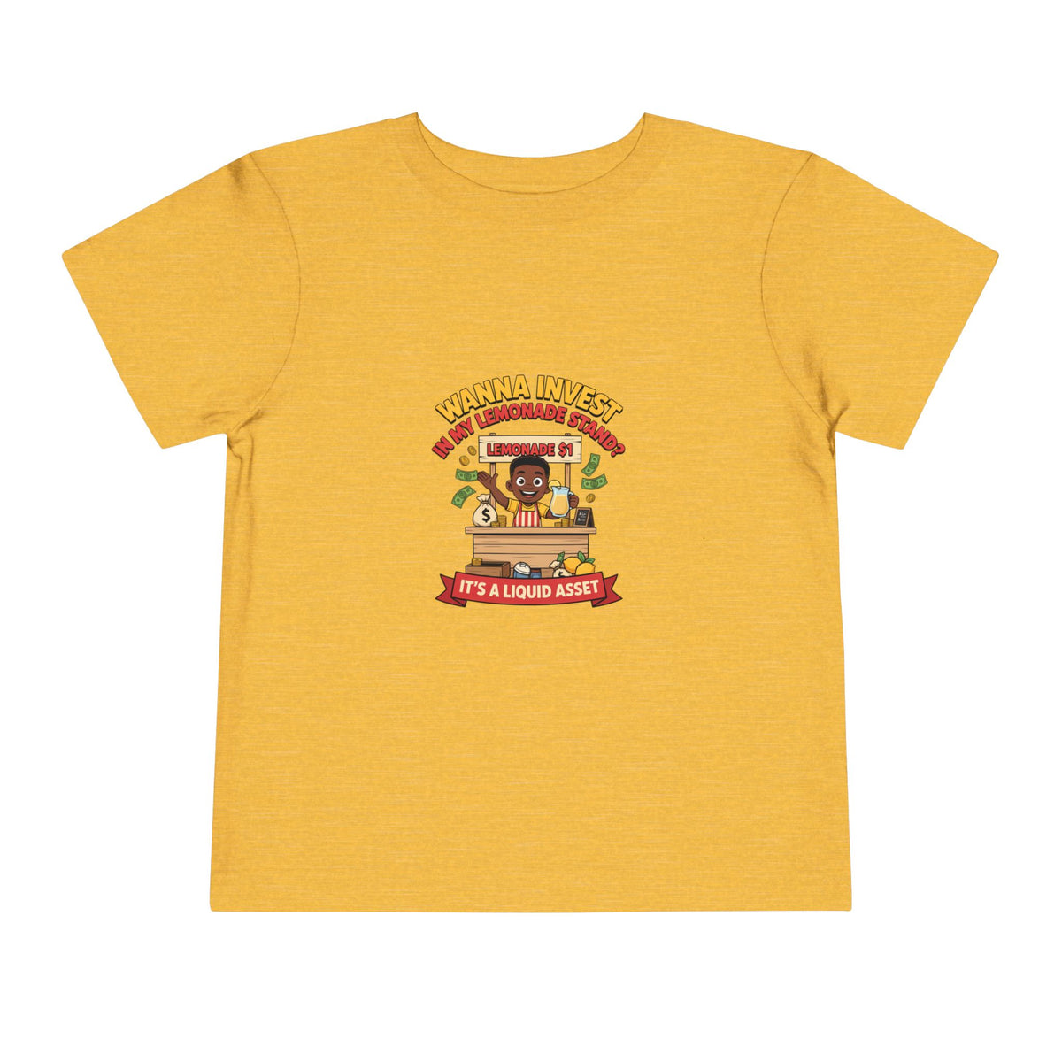WANNA INVEST IN MY LEMONADE STAND? IT'S A LIQUID ASSET. Boys' Toddler Tee | Funny Finance Kids Clothing
