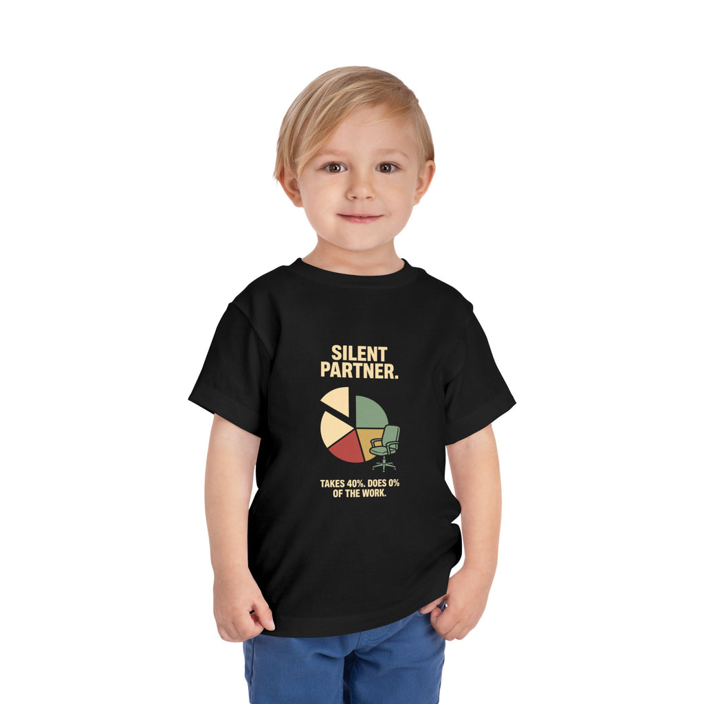SILENT PARTNER. Toddler Tee | Funny Finance Kids Shirt