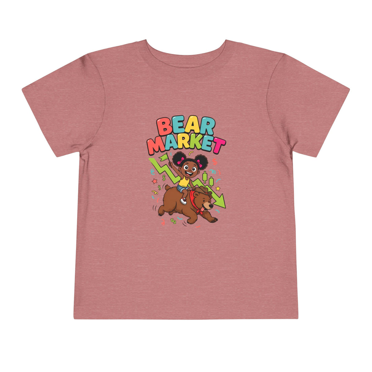 BEAR MARKET. Girls' Toddler Tee | Funny Finance Kids Clothing