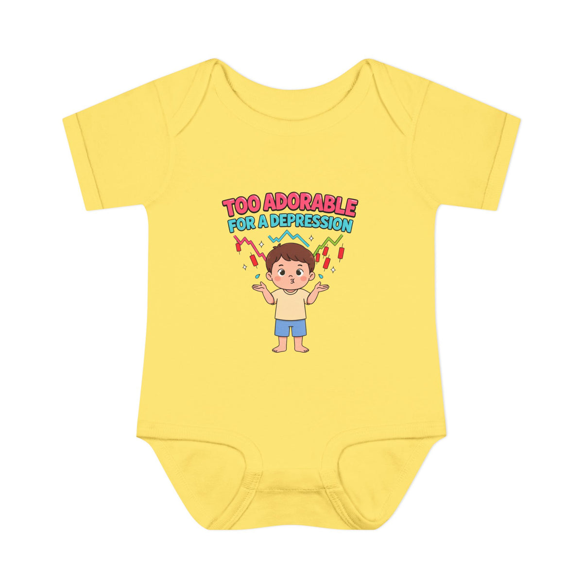 TOO ADORABLE FOR A DEPRESSION. Girls' Baby Bodysuit | Funny Finance Kids Clothing