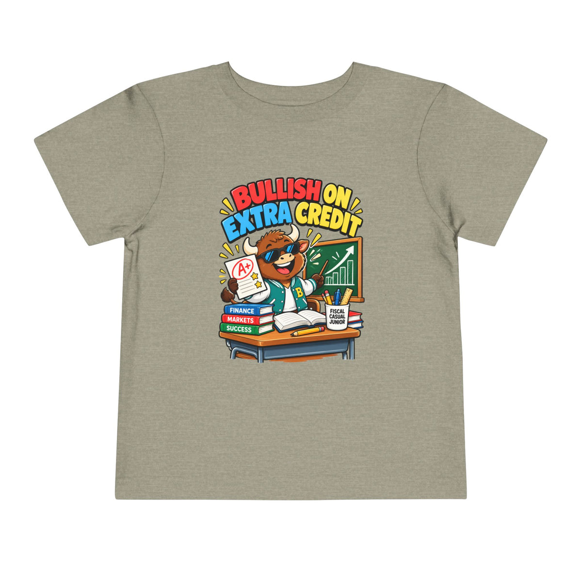 BULLISH ON EXTRA CREDIT. Toddler Tee | Funny Finance Kids Clothing