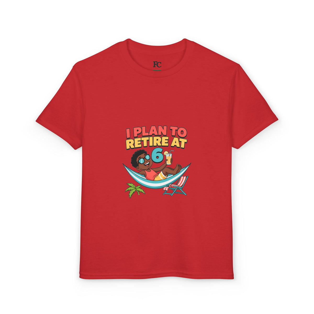 I PLAN TO RETIRE AT 6. Boys' Youth Tee | Funny Finance Kids Clothing