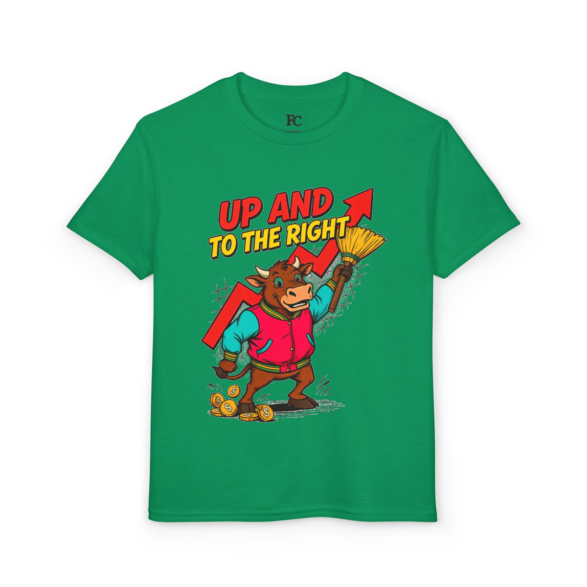 UP AND TO THE RIGHT. Youth Tee | Funny Finance Kids Clothing
