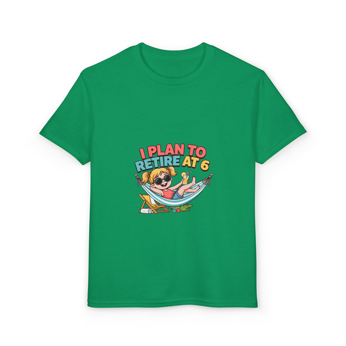 I PLAN TO RETIRE AT 6. Girls' Youth Tee | Funny Finance Kids Clothing