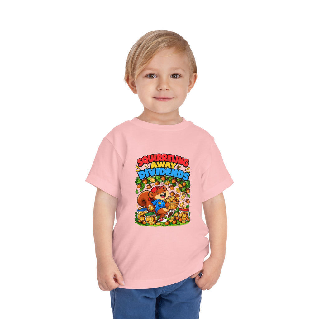 SQUIRRELING AWAY DIVIDENDS. Toddler Tee | Funny Finance Kids Clothing