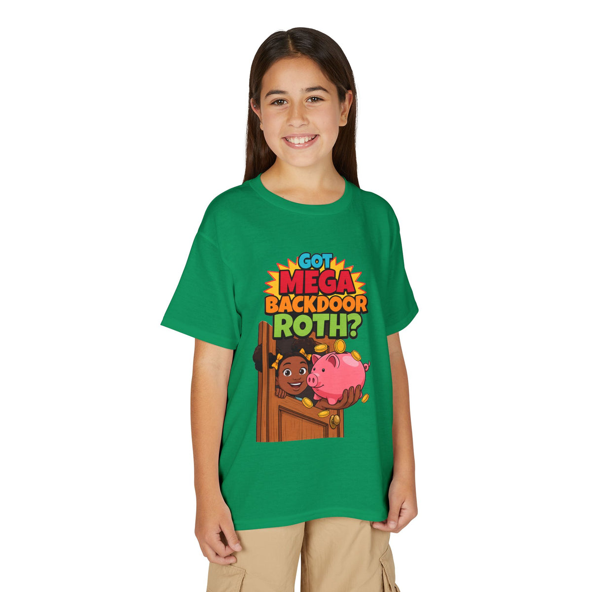 GOT MEGA BACKDOOR ROTH?. Girls' Youth Tee | Funny Finance Kids Clothing
