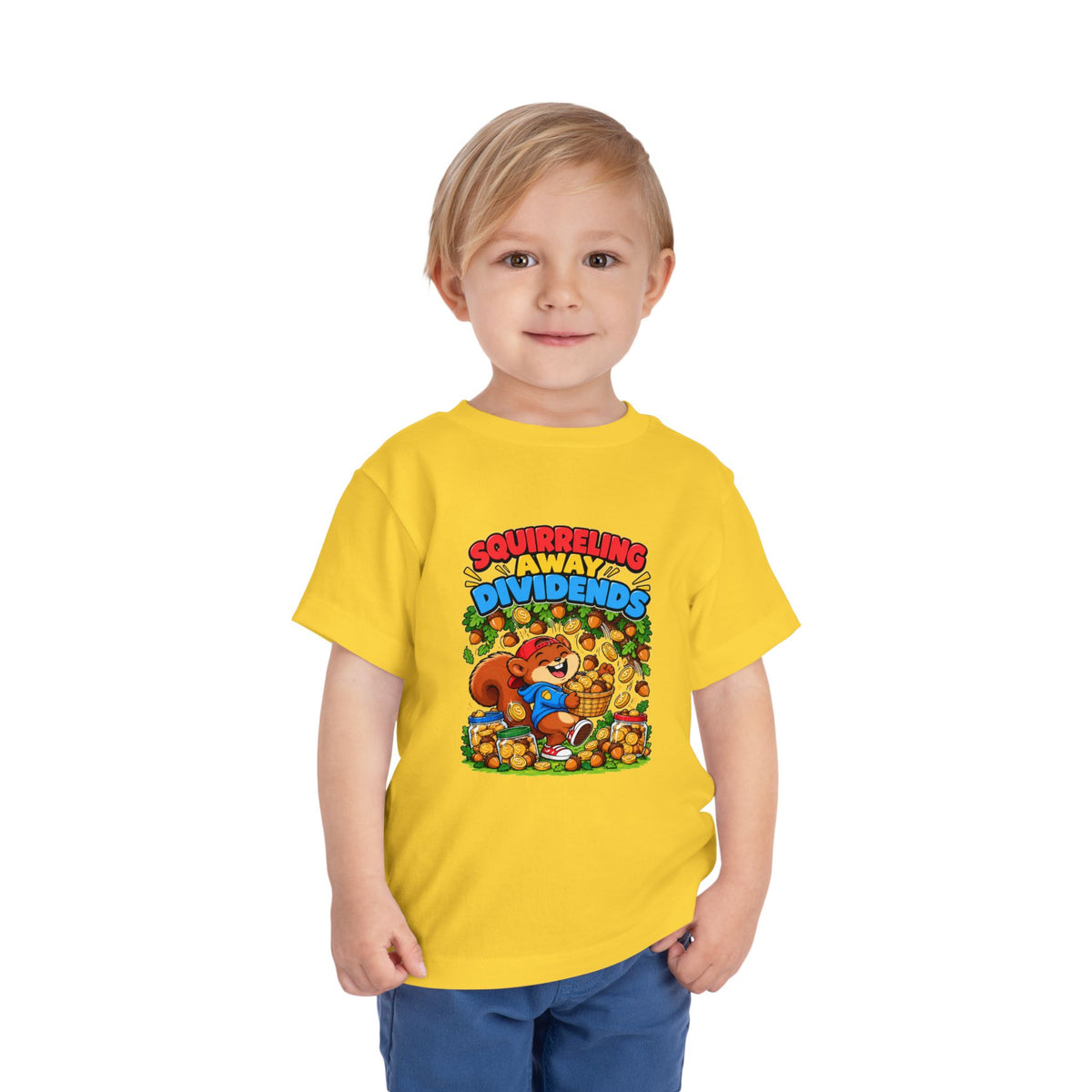SQUIRRELING AWAY DIVIDENDS. Toddler Tee | Funny Finance Kids Clothing