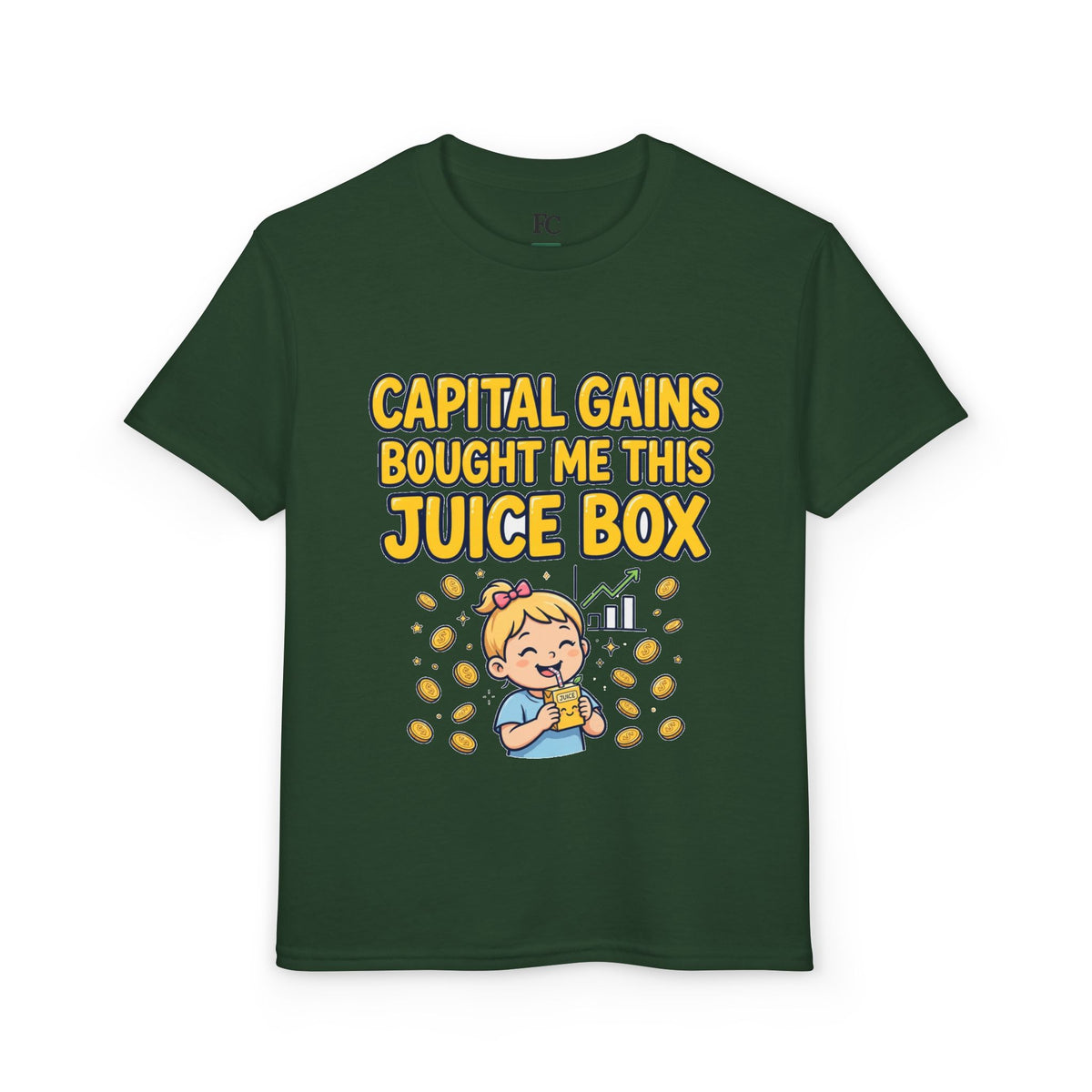 CAPITAL GAINS BOUGHT ME THIS JUICE BOX. Girls' Youth Tee | Funny Finance Kids Clothing