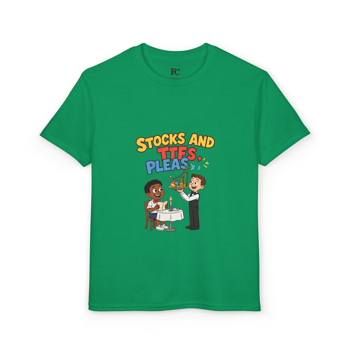 STOCKS AND ETFS, PLEASE. Boys' Youth Tee | Funny Finance Kids Clothing