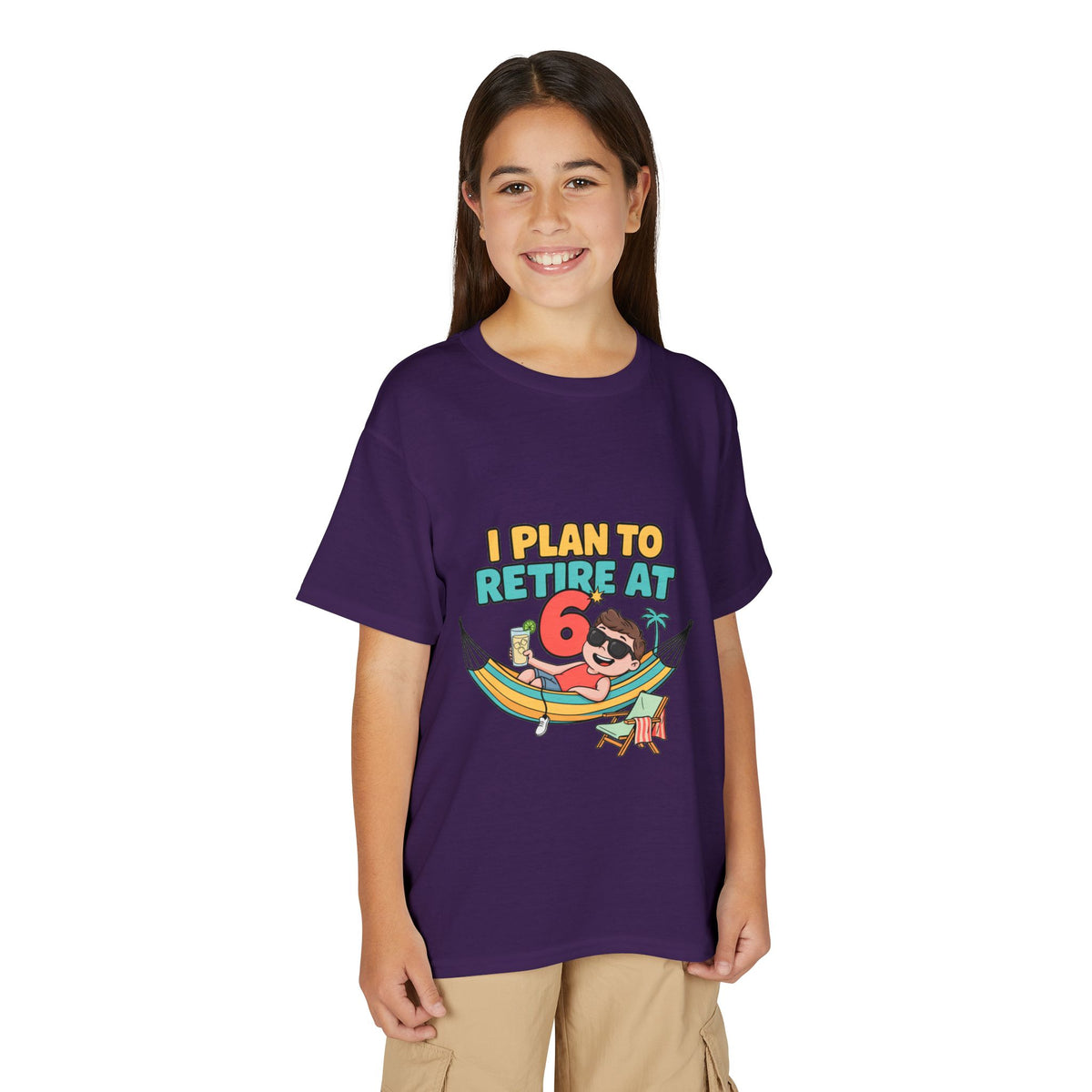 I PLAN TO RETIRE AT 6. Boys' Youth Tee | Funny Finance Kids Clothing